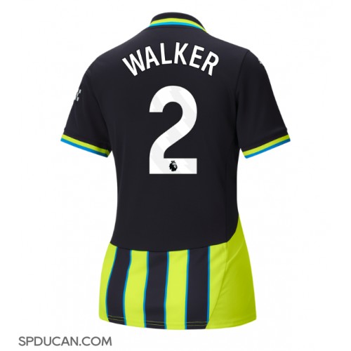 Zenski Nogometni Dres Manchester City Kyle Walker #2 Gostujuci 2024-25 Kratak Rukav